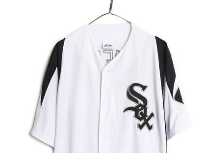 MLB オフィシャル Majestic ホワイトソックス ベースボール シャツ メンズ XL 古着 ゲームシャツ ユニフォーム メジャーリーグ 半袖シャツ