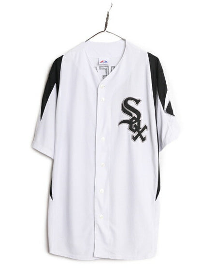 MLB オフィシャル Majestic ホワイトソックス ベースボール シャツ メンズ XL 古着 ゲームシャツ ユニフォーム メジャーリーグ 半袖シャツ