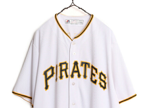 MLB オフィシャル Majestic パイレーツ ベースボール シャツ メンズ XL / 古着 ユニフォーム ゲームシャツ メジャーリーグ 半袖シャツ 野球