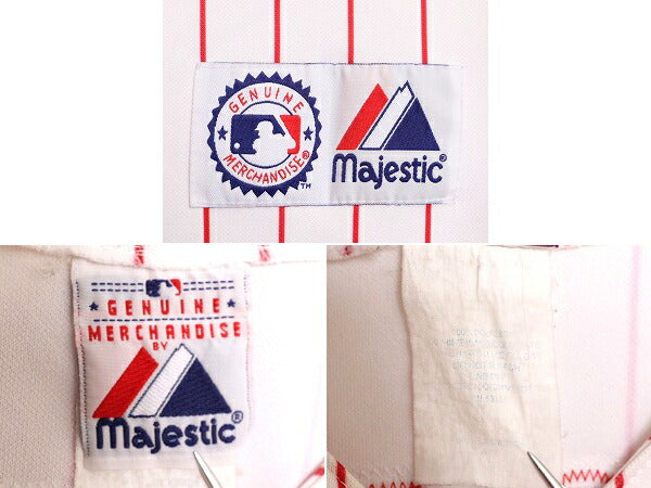 MLB オフィシャル Majestic フィリーズ ベースボール シャツ メンズ XXL 古着 ユニフォーム ゲームシャツ メジャーリーグ 半袖シャツ 復刻