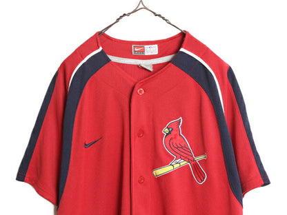 MLB オフィシャル ナイキ カージナルス ベースボール シャツ メンズ L / 古着 NIKE ユニフォーム メジャーリーグ 半袖シャツ ゲームシャツ