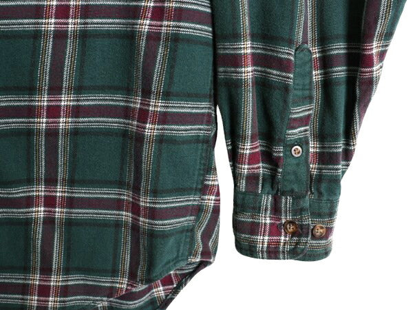 90s エディーバウアー チェック ボタンダウン フランネル シャツ メンズ L / オールド Eddie Bauer ネルシャツ コットン 白タグ 長袖シャツ