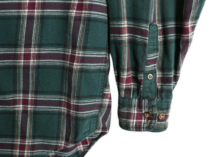 90s エディーバウアー チェック ボタンダウン フランネル シャツ メンズ L / オールド Eddie Bauer ネルシャツ コットン 白タグ 長袖シャツ