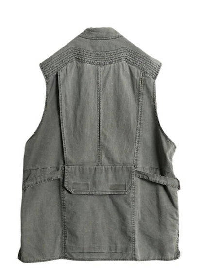 90s オービス サファリ ベスト メンズ M / オールド 旧タグ ORVIS アウトドア 重ね着 フィッシング ハンティング 多ポケット 前開き カーキ
