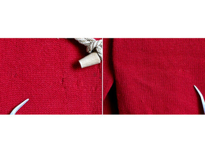LRL ■ LAUREN JEANS ラルフローレン ラム ウール ニット ダッフル コート ( レディース L ) 古着 POLO ポロ ジャケット ロング ボーダー