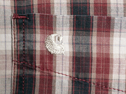 US企画 カーハート チェック ボタンダウン シャツ メンズ XL / 古着 Carhartt ワーク コットン 長袖シャツ 廃盤 ポケット付き 大きいサイズ