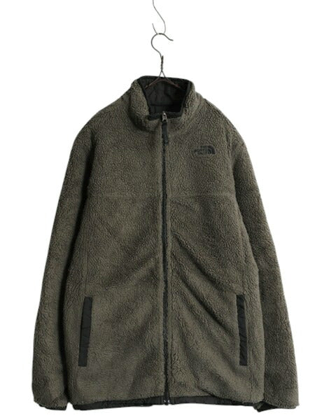 US企画 ノースフェイス リバーシブル ジャケット ボーイズ XL メンズ M 程/ 古着 The North Face ボア パイル フリース 中綿 迷彩 ナイロン