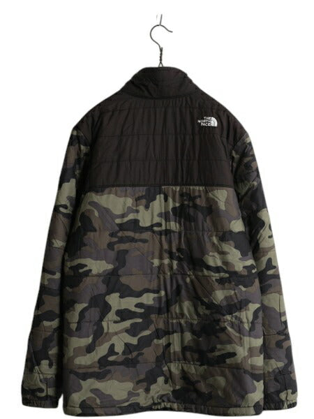 US企画 ノースフェイス リバーシブル ジャケット ボーイズ XL メンズ M 程/ 古着 The North Face ボア パイル フリース 中綿 迷彩 ナイロン