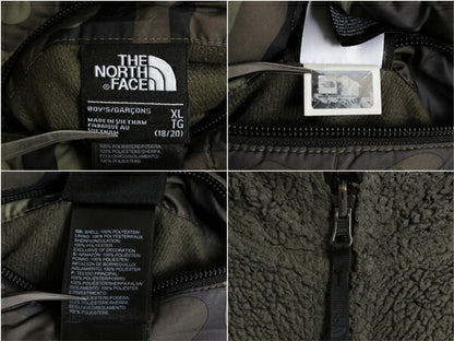 US企画 ノースフェイス リバーシブル ジャケット ボーイズ XL メンズ M 程/ 古着 The North Face ボア パイル フリース 中綿 迷彩 ナイロン