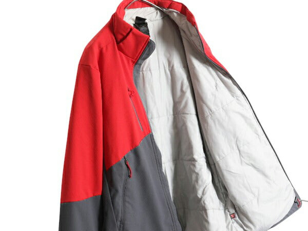 ノースフェイス 中綿 ソフトシェル ジャケット メンズ L / The North Face フルジップ アウトドア ナイロン ブルゾン ハイネック ツートン