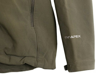 US企画 ノースフェイス APEX ソフトシェル ジャケット メンズ XL 古着 大きいサイズ 裏 フリース アウトドア ジャンパー フルジップ カーキ