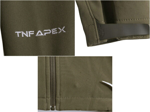 US企画 ノースフェイス APEX ソフトシェル ジャケット メンズ XL 古着 大きいサイズ 裏 フリース アウトドア ジャンパー フルジップ カーキ
