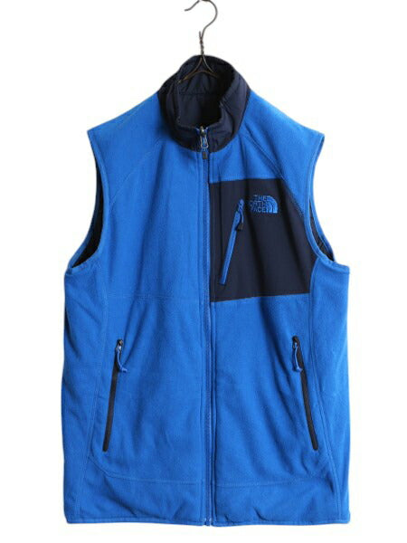US企画 ノースフェイス リバーシブル ベスト メンズ S 古着 The North Face アウトドア フリース 中綿 ナイロン 前開き 重ね着 フルジップ