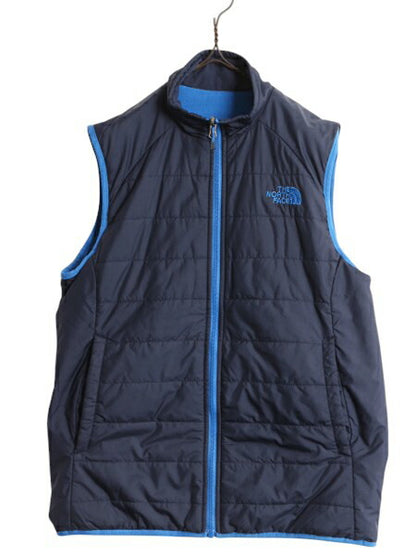 US企画 ノースフェイス リバーシブル ベスト メンズ S 古着 The North Face アウトドア フリース 中綿 ナイロン 前開き 重ね着 フルジップ