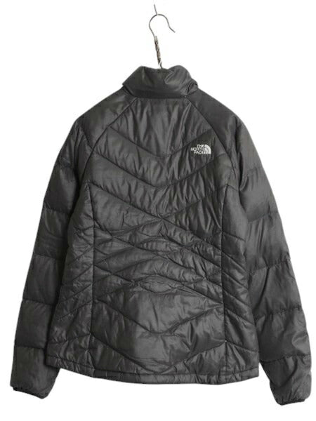 US企画 ノースフェイス ナイロン ダウン ジャケット レディース M / The North Face ジャンパー 550 フィル ハイネック キルティング 濃灰