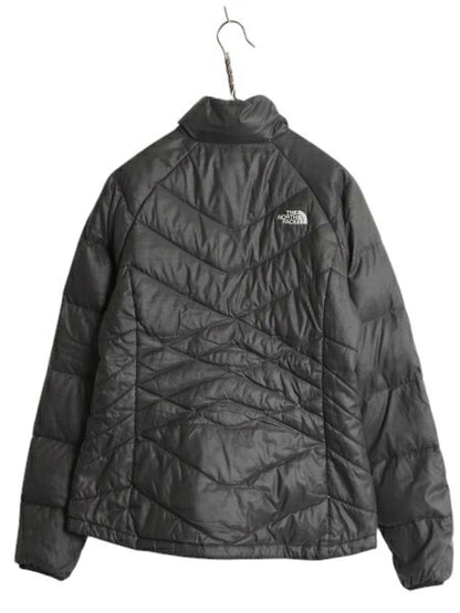 US企画 ノースフェイス ナイロン ダウン ジャケット レディース M / The North Face ジャンパー 550 フィル ハイネック キルティング 濃灰