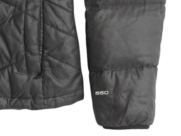 US企画 ノースフェイス ナイロン ダウン ジャケット レディース M / The North Face ジャンパー 550 フィル ハイネック キルティング 濃灰
