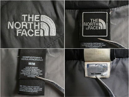 US企画 ノースフェイス ナイロン ダウン ジャケット レディース M / The North Face ジャンパー 550 フィル ハイネック キルティング 濃灰