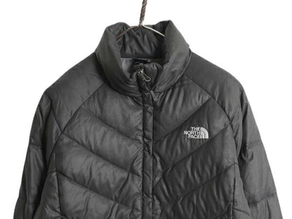 US企画 ノースフェイス ナイロン ダウン ジャケット レディース M / The North Face ジャンパー 550 フィル ハイネック キルティング 濃灰