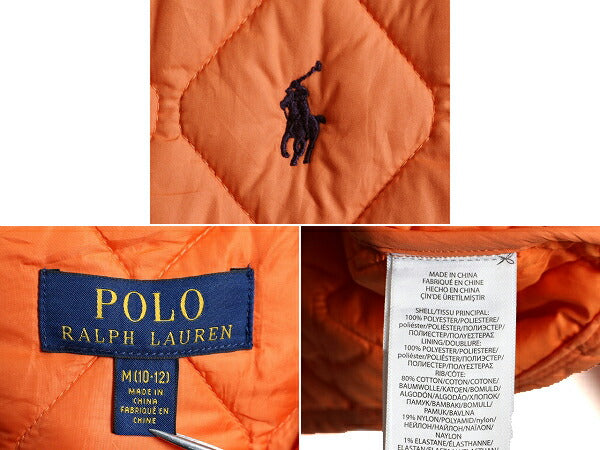 ボーイズ M 120cm 程■ POLO ポロ ラルフローレン 中綿 ナイロン キルティング ジャケット キッズ / 古着 ブルゾン ジャンパー ポニー刺?