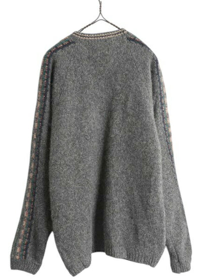 90s ウールリッチ ウール ニット セーター メンズ XL / 古着 90年代 オールド Woolrich 旧タグ ミドルゲージ クルーネック 大きいサイズ 灰