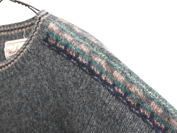 90s ウールリッチ ウール ニット セーター メンズ XL / 古着 90年代 オールド Woolrich 旧タグ ミドルゲージ クルーネック 大きいサイズ 灰