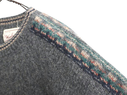 90s ウールリッチ ウール ニット セーター メンズ XL / 古着 90年代 オールド Woolrich 旧タグ ミドルゲージ クルーネック 大きいサイズ 灰