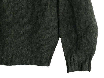 00s J CREW ボーダー シェットランド ウール ニット セーター メンズ M / 00年代 オールド ジェイクルー クルーネック ミドルゲージ カーキ