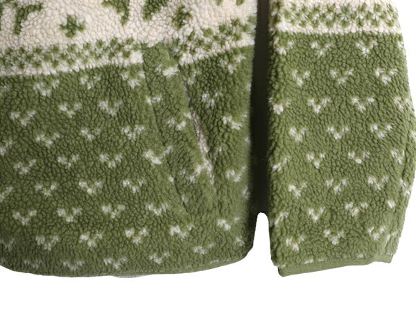 00s オービス ノルディック フリース ジャケット レディース L 00年代 オールド ORVIS ボア パイル カーディガン バーズアイ 総柄 ブルゾン