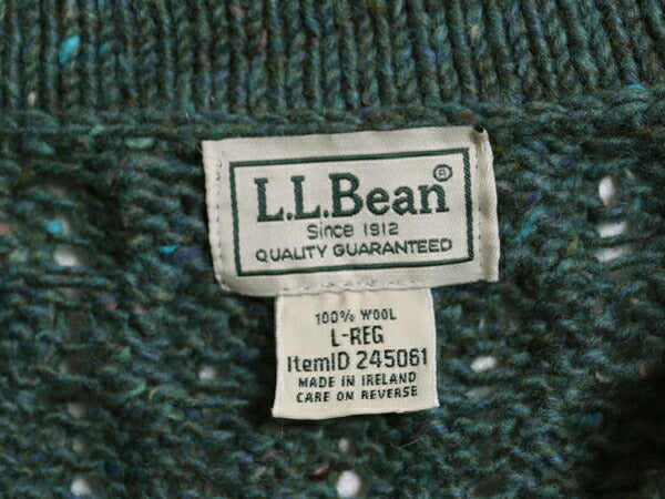 00s アイルランド製 エルエルビーン フィッシャーマン ウール ニット セーター メンズ L / 00年代 オールド LLBEAN アランニット ケーブル