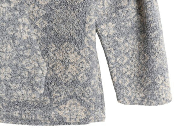90s USA製 OLD GAP ハイネック 総柄 パイル フリース ジャケット メンズ レディース L / 古着 90年代 オールド ギャップ プルオーバー ボア