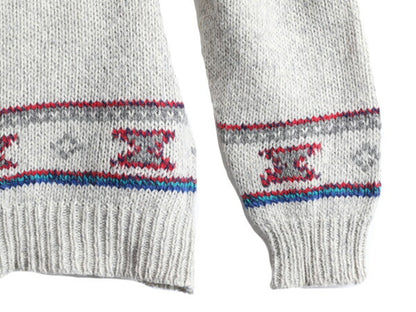 80s ウールリッチ ノルディック ウール ニット セーター メンズ L / 古着 80年代 ヴィンテージ Woolrich 紺タグ バーズアイ フェアアイル