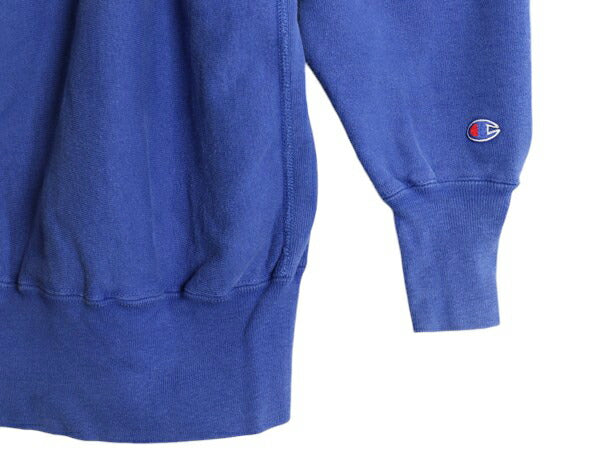 90s USA製 チャンピオン リバースウィーブ スウェット メンズ M 古着 90年代 オールド Champion ワンポイント トレーナー 裏起毛 目付き 青