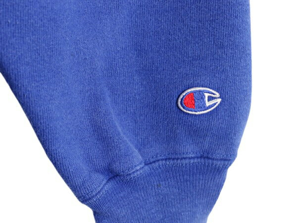 90s USA製 チャンピオン リバースウィーブ スウェット メンズ M 古着 90年代 オールド Champion ワンポイント トレーナー 裏起毛 目付き 青
