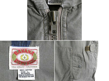 80s バナナリパブリック サファリ ベスト メンズ L 80年代 ヴィンテージ BANANA REPUBLIC 収納 フード ハンティング アウトドア カーキ 緑