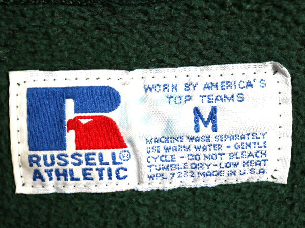 90s USA製 ラッセル カレッジ プリント スウェット フード パーカー メンズ レディース M / オールド RUSSELL プルオーバー ヘビーウェイト