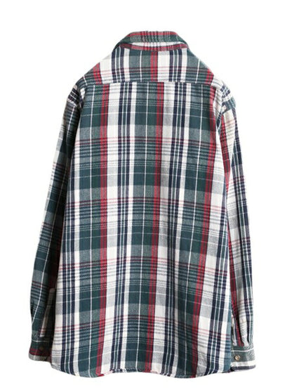 80s カーハート チェック ヘビー フランネル シャツ メンズ L 程/ 80年代 ヴィンテージ Carhartt ワーク コットン ネルシャツ ポケット付き