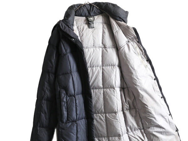 US企画 ノースフェイス ロング ダウン コート レディース S / The North Face アウトドア パーカー ジャケット 600フィル キルティング 紺