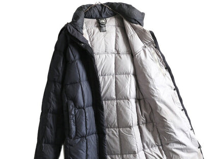 US企画 ノースフェイス ロング ダウン コート レディース S / The North Face アウトドア パーカー ジャケット 600フィル キルティング 紺