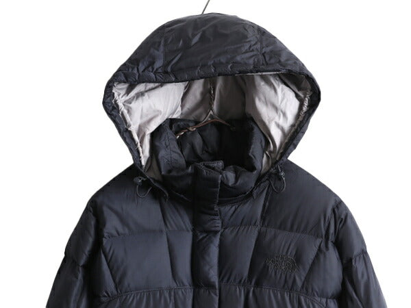 US企画 ノースフェイス ロング ダウン コート レディース S / The North Face アウトドア パーカー ジャケット 600フィル キルティング 紺