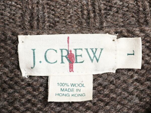 90s J CREW ノルディック ウール ニット セーター メンズ L 古着 90年代 オールド ジェイクルー 巨人タグ 旧タグ クルーネック バーズアイ