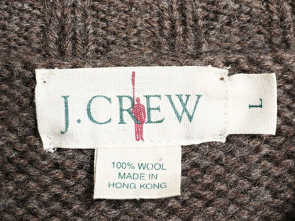 90s J CREW ノルディック ウール ニット セーター メンズ L 古着 90年代 オールド ジェイクルー 巨人タグ 旧タグ クルーネック バーズアイ