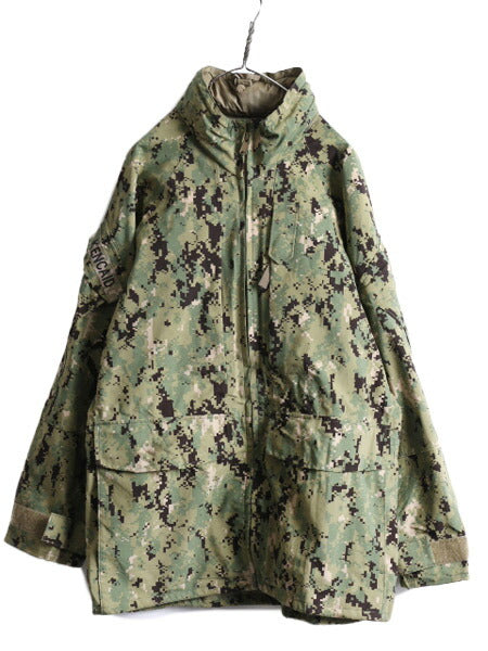 17年製 米軍実物 US NAVY デジタル ウッドランドカモ AOR2 迷彩 ゴアテックス ジャケット MEDIUM LONG / ミリタリー パーカー ブルゾン NWU
