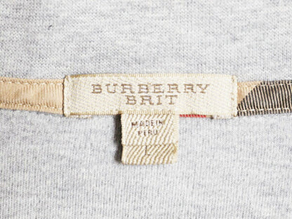 バーバリー ブリット ハーフジップ スウェット メンズ L / Burberry BRIT ハイネック トレーナー コットン ワンポイント ノバチェック 灰