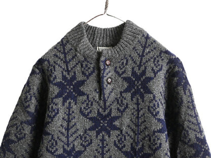 エルエルビーン ノルディック ヘンリーネック ニット セーター メンズ S / LLBean アウトドア 厚手 LLビーン ヘビーウェイト ラム ウール