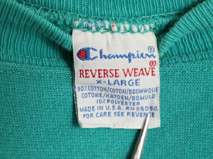 90s USA製 チャンピオン リバースウィーブ スウェット メンズ XL / 古着 オールド Champion トレーナー 裏起毛 ワンポイント 大きいサイズ
