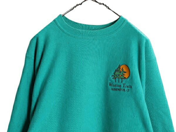 90s USA製 チャンピオン リバースウィーブ スウェット メンズ XL / 古着 オールド Champion トレーナー 裏起毛 ワンポイント 大きいサイズ