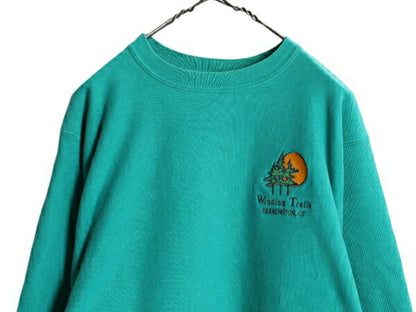 90s USA製 チャンピオン リバースウィーブ スウェット メンズ XL / 古着 オールド Champion トレーナー 裏起毛 ワンポイント 大きいサイズ