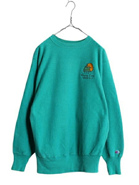 90s USA製 チャンピオン リバースウィーブ スウェット メンズ XL / 古着 オールド Champion トレーナー 裏起毛 ワンポイント 大きいサイズ