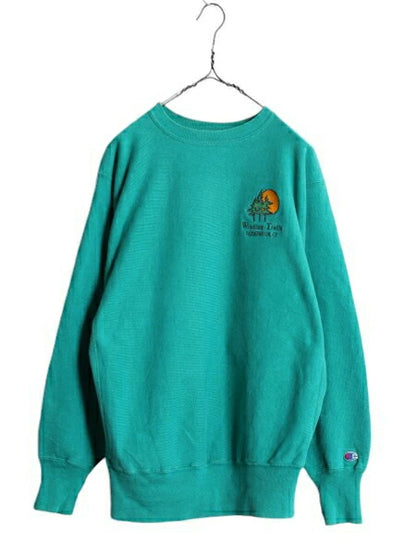90s USA製 チャンピオン リバースウィーブ スウェット メンズ XL / 古着 オールド Champion トレーナー 裏起毛 ワンポイント 大きいサイズ